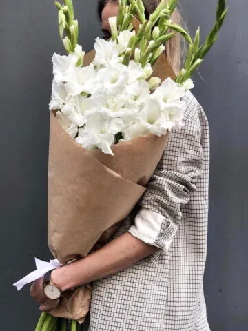 Bouquet of White Gladioli