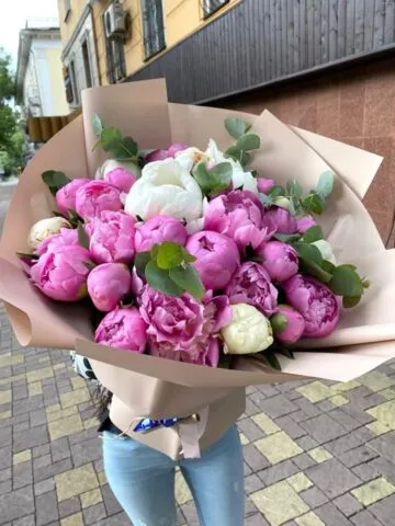 Bouquet of 25 peonies