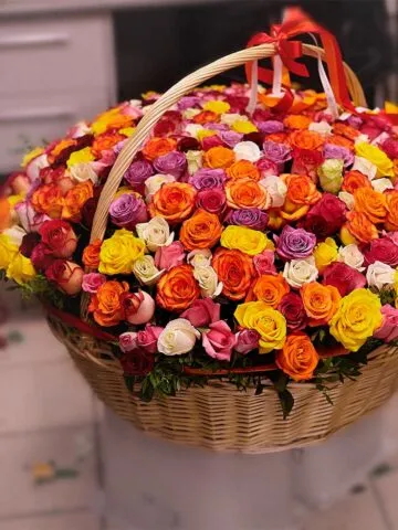 301 rose in a basket