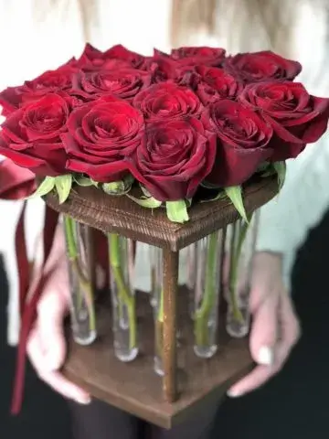 Roses in test tubes