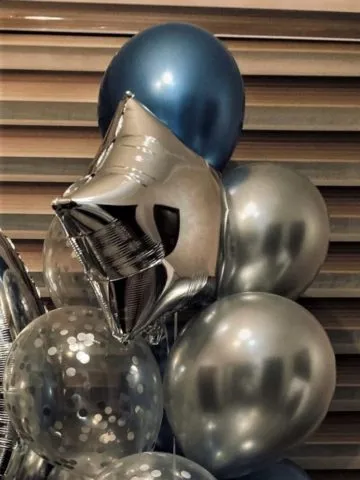 Fountain of balloons «Silver Heart»