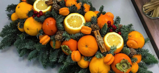 новогодние съедобные букеты